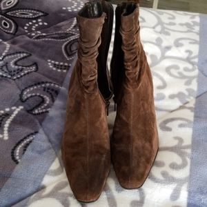 Brown suede ankle boots